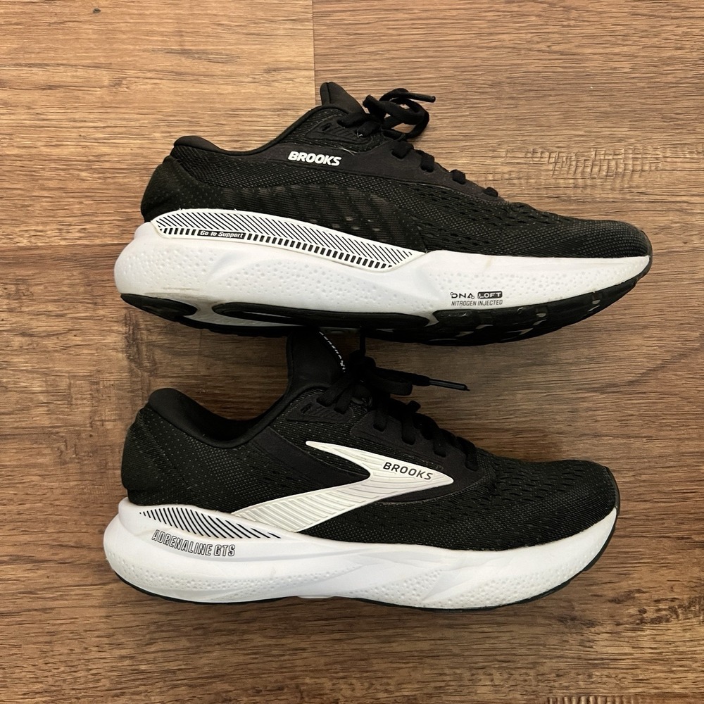 Brooks Adrenaline GTS 24 Women's Size 9 B Black White Running Shoes 1204261B087 - Picture 5 of 9